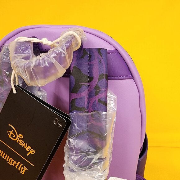 Loungefly Disney Villains Sleeping Beauty Maleficent Crow Layered Mini Backpack - Picture 7 of 11